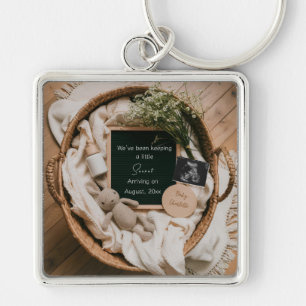 Boho neutrale zwangerschapsaankondiging aandenken  sleutelhanger