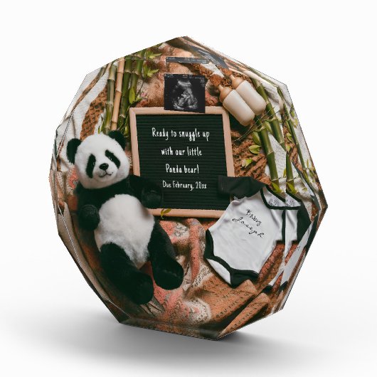 Boho neutrale zwangerschapsaankondiging Schattige  Fotoblokken (Rechts)