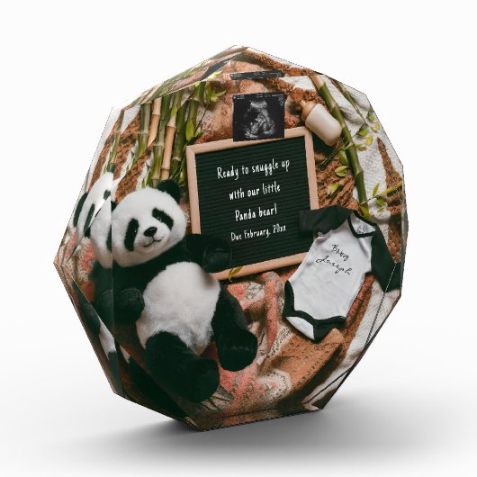 Boho neutrale zwangerschapsaankondiging Schattige  Fotoblokken (Links)