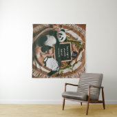 Boho neutrale zwangerschapsaankondiging Schattige  Wandkleed (In Situ (horizontaal))