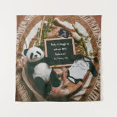 Boho neutrale zwangerschapsaankondiging Schattige Wandkleed (Voorkant)