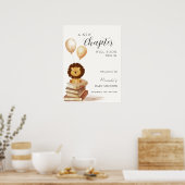 Boho New Chapter Lion Balloon Baby shower Welkom Poster (Keuken)