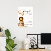 Boho New Chapter Lion Balloon Baby shower Welkom Poster (Thuiskantoor)