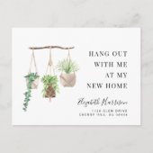 Boho New Home Planten Waterverf Moving Aankondigingskaart (Voorkant)