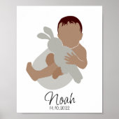 Boho Newborn Baby Boy Name Nursery Poster (Voorkant)