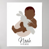 Boho Newborn Baby Boy Name Nursery Poster (Voorkant)