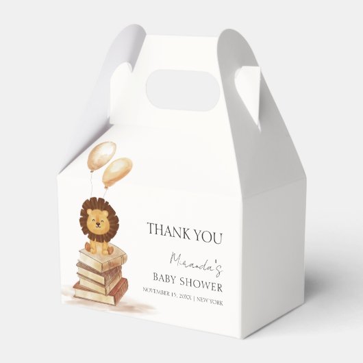 Boho Nieuw Chapter Wild Lion Balloon Baby shower Bedankdoosjes (Voorkant Zijde)