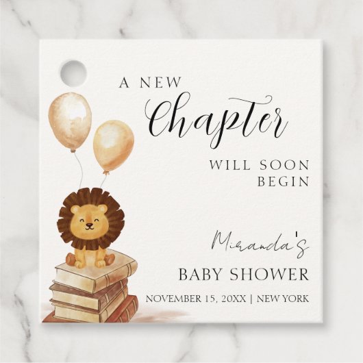 Boho Nieuw Chapter Wild Lion Balloon Baby shower Bedankjes Labels (Voorkant)