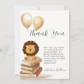 Boho Nieuw Chapter Wild Lion Balloon Baby shower Bedankkaart (Voorkant)
