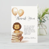 Boho Nieuw Chapter Wild Lion Balloon Baby shower Bedankkaart (Staand voorkant)