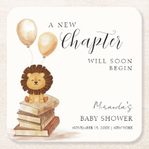 Boho Nieuw Chapter Wild Lion Balloon Baby shower Kartonnen Onderzetters