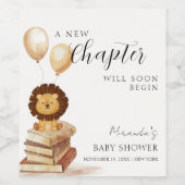 Boho Nieuw Chapter Wild Lion Balloon Baby shower Wijn Etiket (Enkel label)
