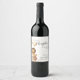 Boho Nieuw Chapter Wild Lion Balloon Baby shower Wijn Etiket