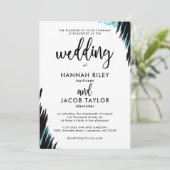 Boho Nights Foto Zwart-wit Bruiloft Kaart (Staand voorkant)