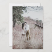 Boho Nights Zwart met Veer Foto Wedding Kaart (Achterkant)