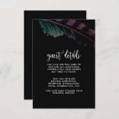 Boho Nights Zwart met Veer Trouwdetail Informatiekaartje (Voorkant / Achterkant)