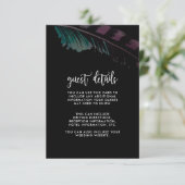 Boho Nights Zwart met Veer Trouwdetail Informatiekaartje (Staand voorkant)