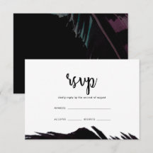Boho Nights Zwart met veren bruiloft RSVP
