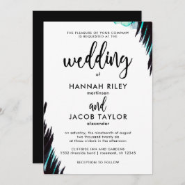 Boho Nights Zwart-wit bruiloft Kaart