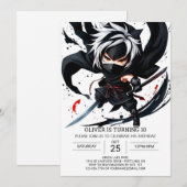 Boho Ninja Zwaard Verjaardag Kaart (Voorkant / Achterkant)