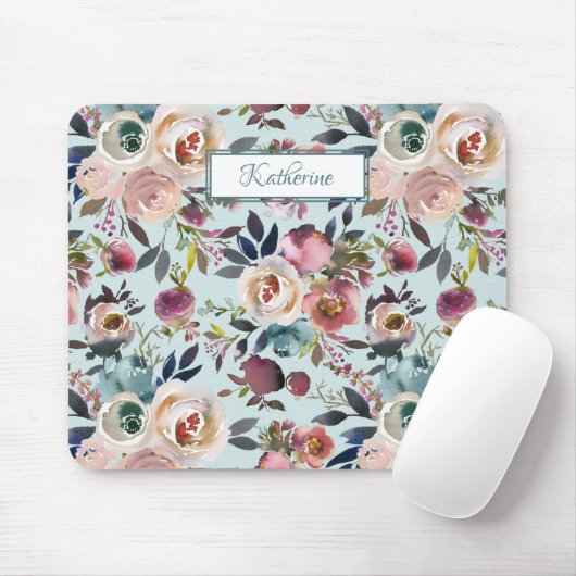  Boho noemde gekleurde Rozen Dusty Green Muismat (Met muis)