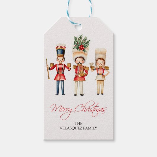 Boho Notenkraker Solders "Merry Christmas" Cadeau  Cadeaulabel (Voorkant)