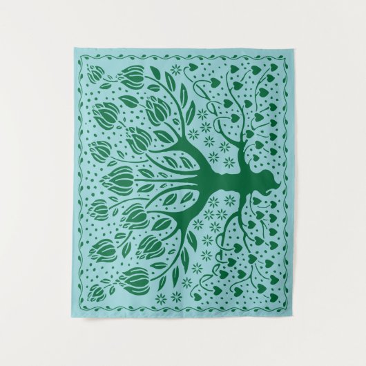  boho Nouveau met hart Wandkleed (Voorkant)