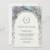 Boho-nouveau minimalistische elegante bruiloft kaart (Voorkant)