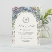 Boho-nouveau minimalistische elegante bruiloft kaart (Staand voorkant)