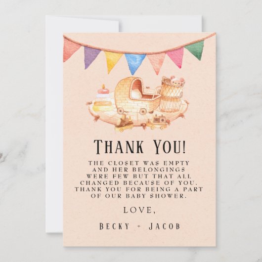 Boho Nursery Baby Baby shower Hartelijk dank Bedankkaart (Voorkant)