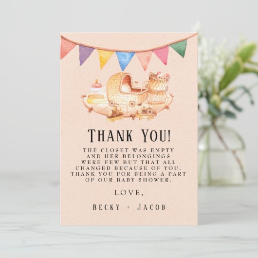 Boho Nursery Baby Baby shower Hartelijk dank Bedankkaart (Staand voorkant)
