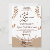 Boho Nursery Baby Boy Moslim Geboorteaankondiging Kaart (Voorkant)