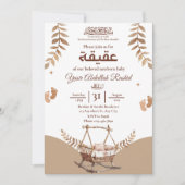 Boho Nursery Baby Boy Moslim Pasgeboren Aqiqah Aqe Kaart (Voorkant)
