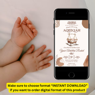 Boho Nursery Baby Boy Moslim Pasgeboren Aqiqah Aqe Kaart