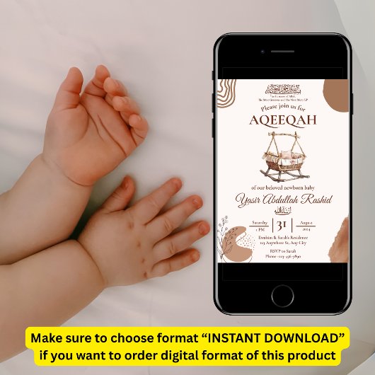 Boho Nursery Baby Boy Moslim Pasgeboren Aqiqah Aqe Kaart