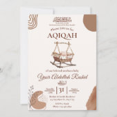 Boho Nursery Baby Boy Moslim Pasgeboren Aqiqah Aqe Kaart (Voorkant)