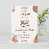 Boho Nursery Baby Boy Moslim Pasgeboren Aqiqah Aqe Kaart (Staand voorkant)