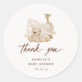 Boho Nursery Baby shower Dank je wel Ronde Sticker