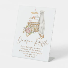 Boho Nursery Baby shower Diaper Raffle Reclamebord Met Voetstuk