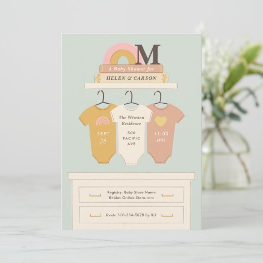 Boho Nursery Baby shower Kaart (Staand voorkant)