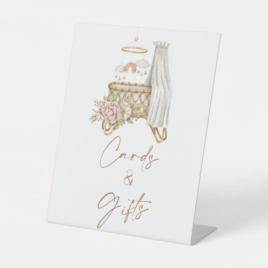 Boho Nursery Baby shower Kaarten en cadeaus Reclamebord Met Voetstuk (Voorkant)