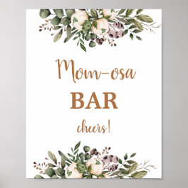 Boho Nursery Baby Shower Momosa Bar bord Poster
