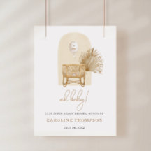 Boho Nursery Baby shower Welkom Poster