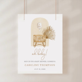 Boho Nursery Baby shower Welkom Poster