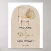 Boho Nursery Baby shower Welkomstteken Poster (Voorkant)