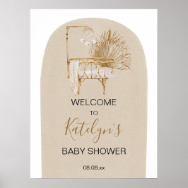 Boho Nursery Baby shower Welkomstteken Poster