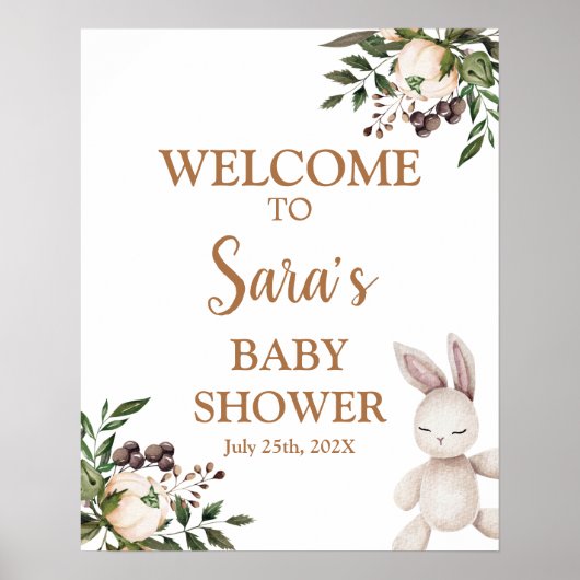 Boho Nursery Baby shower Welkomstteken Poster (Voorkant)