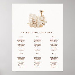 Boho Nursery Baby shower Zitkaarten Poster
