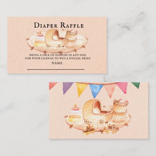 Boho Nursery Baby Toys Diaper Raffle Visitekaartje (Voorkant / Achterkant)
