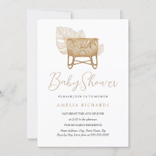 Boho Nursery Bassinet Baby shower Kaart